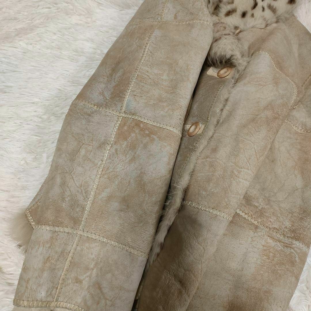 リアルファージャケット 毛皮 ジャケット 長袖 レオパード グレー系 レディースのジャケット/アウター(毛皮/ファーコート)の商品写真