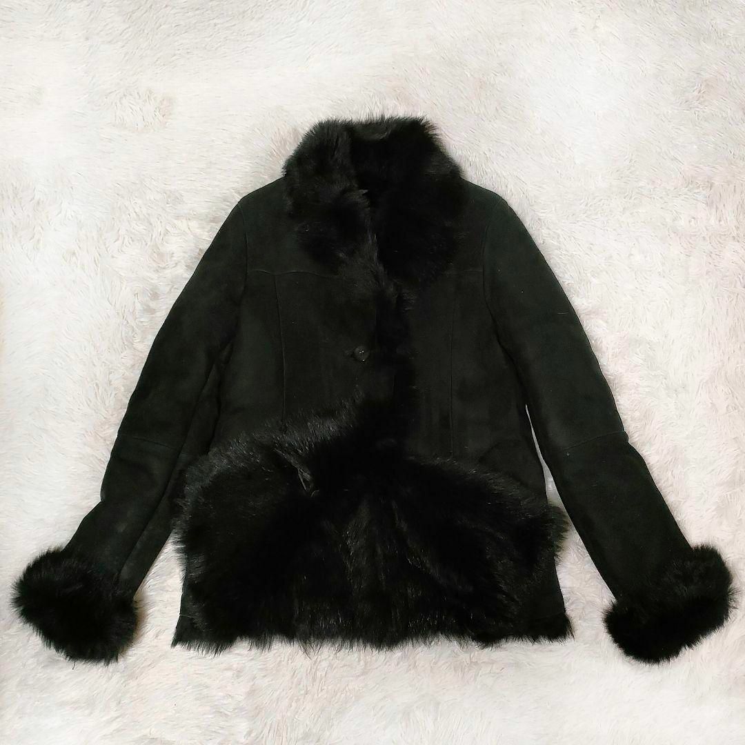 OTTO リアルムートン オットー M リアルファーコート 毛皮 羊革 黒 レディースのジャケット/アウター(毛皮/ファーコート)の商品写真