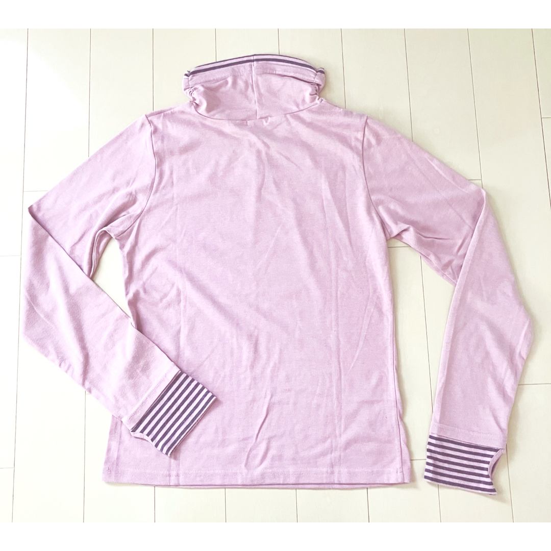 カットソー　ピンク　M  紫外線対策　古着　無地 レディースのトップス(カットソー(長袖/七分))の商品写真