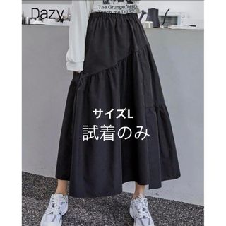 シーイン(SHEIN)のSHIEN 黒 スカート Lサイズ 試着のみ(ロングスカート)