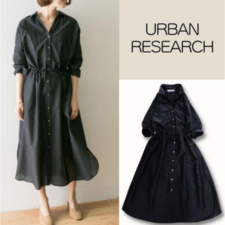 URBAN RESEARCH - アーバンリサーチ シャツワンピース フリー ドロスト シルク 絹 ギャザー