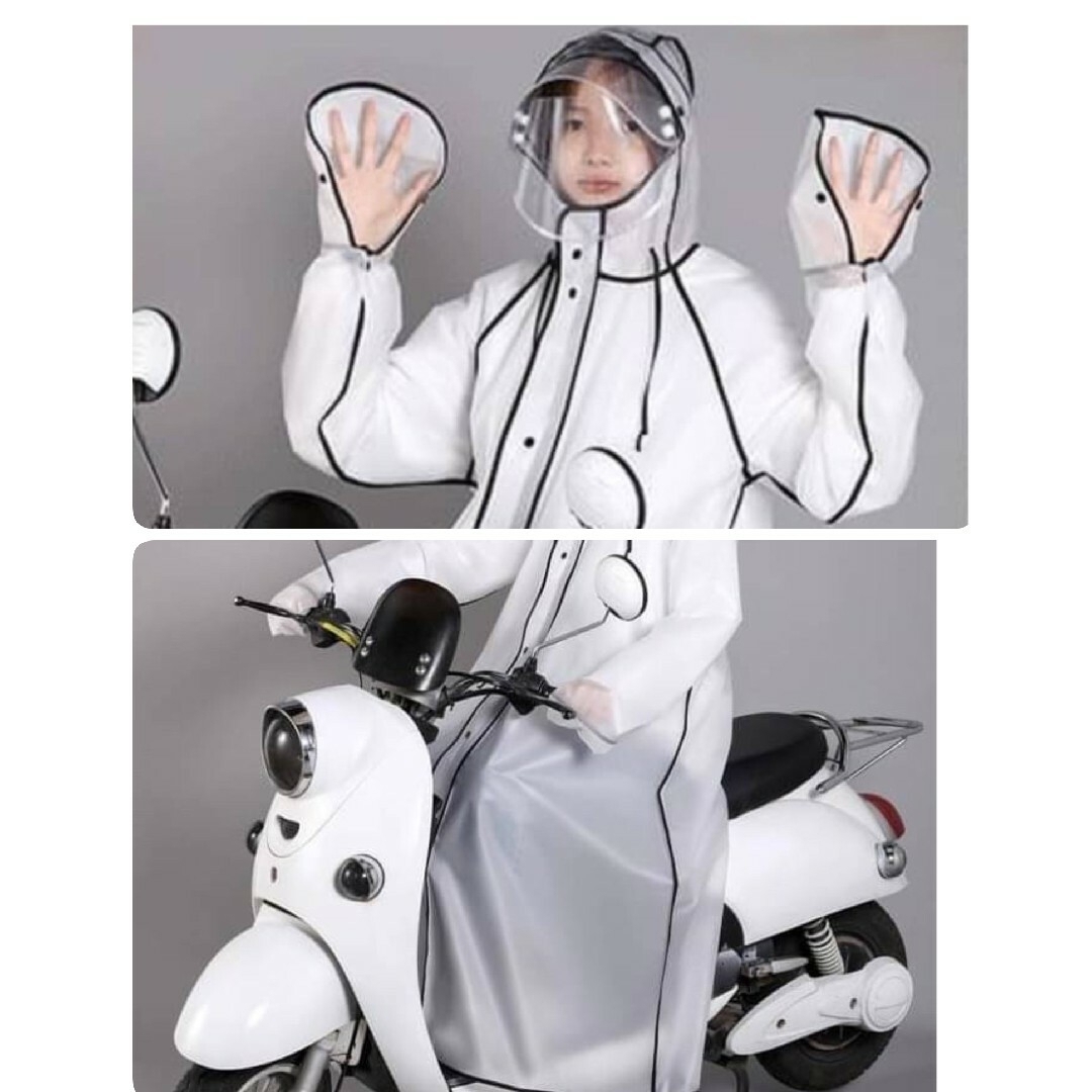 レインコートＬsize 雨具 ユニセックス 学生 通勤 通学   自転車 バイク レディースのファッション小物(レインコート)の商品写真