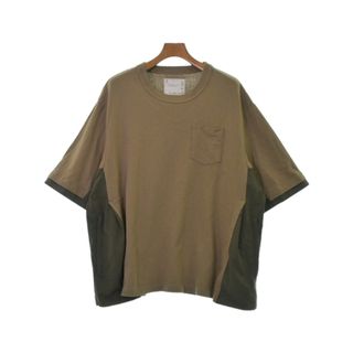 サカイ(sacai)のsacai サカイ Tシャツ・カットソー 4(XL位) カーキ 【古着】【中古】(Tシャツ/カットソー(半袖/袖なし))