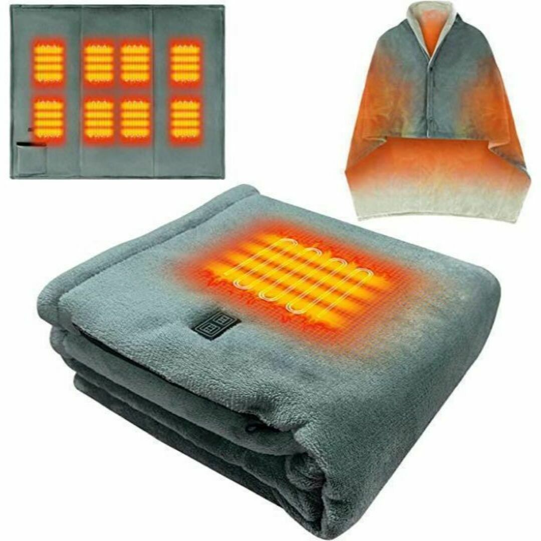 ❤️大特価❤️電気毛布 8ヒーター 3段階温度調節 USBフランネル 暖房器具 スマホ/家電/カメラの冷暖房/空調(電気毛布)の商品写真