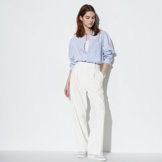 ユニクロ(UNIQLO)のUNIQLO タックワイドパンツ（丈標準69～71cm）(カジュアルパンツ)