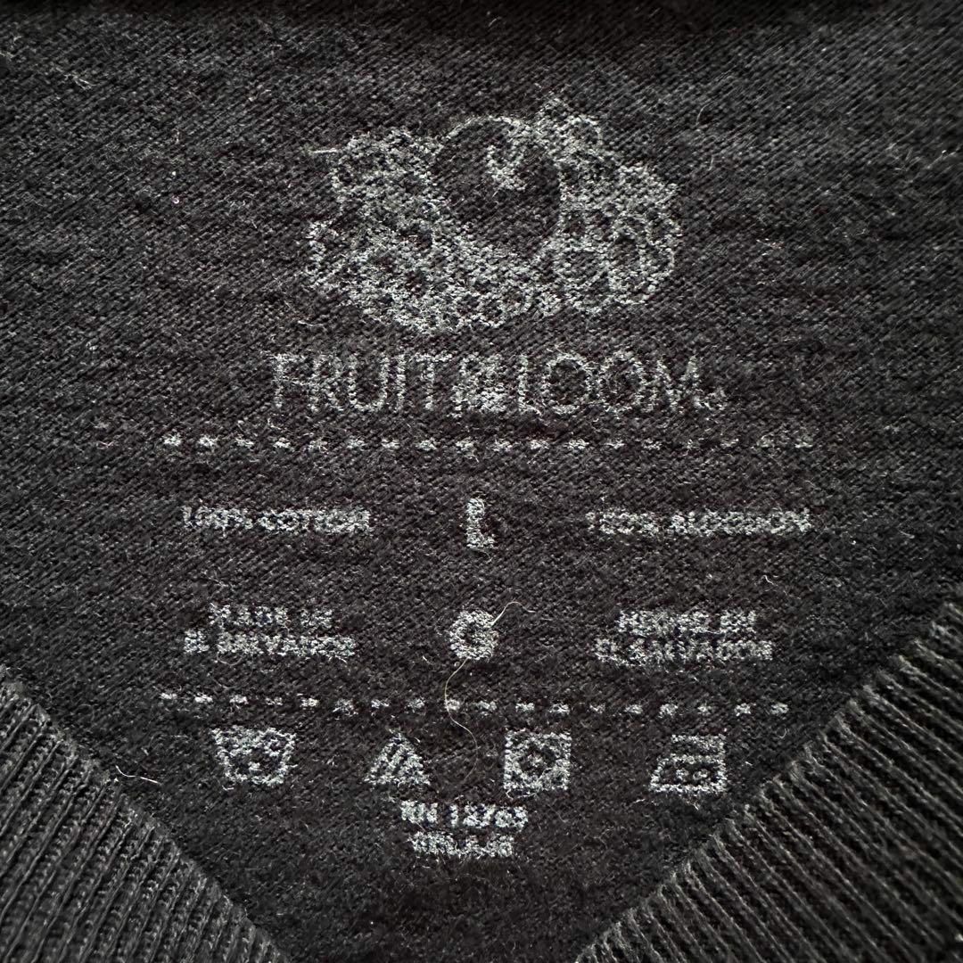 FRUIT OF THE LOOM(フルーツオブザルーム)の古着フルーツオブザルームプリントTシャツ半袖メンズLアメリカブラックアボガド総柄 メンズのトップス(Tシャツ/カットソー(半袖/袖なし))の商品写真