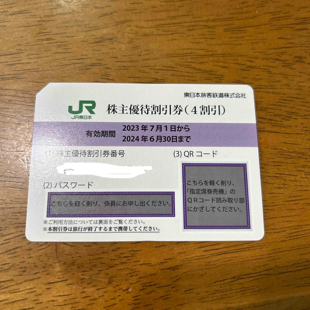 JR(ジェイアール)のJR東日本　株主優待券　1枚 チケットの乗車券/交通券(その他)の商品写真