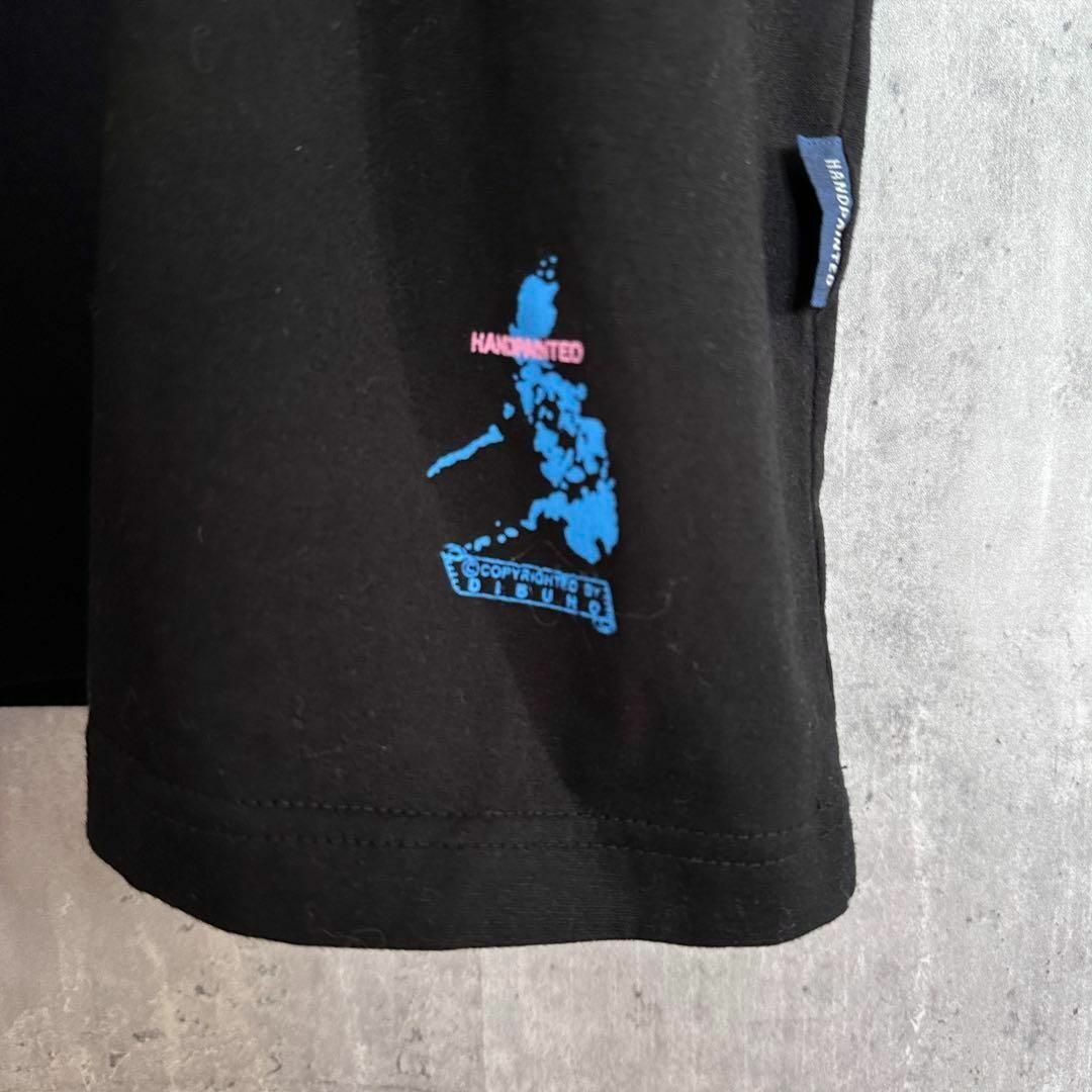 VINTAGE(ヴィンテージ)のUSA HANDPAINTEDTシャツ半袖メンズ古着XLアメリカブラック黒 メンズのトップス(Tシャツ/カットソー(半袖/袖なし))の商品写真