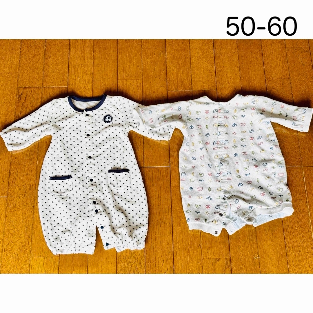 キムラタン(キムラタン)のツーウェイオール　ロンパース　男の子　まとめ売り　女の子　新生児　50-60 キッズ/ベビー/マタニティのベビー服(~85cm)(ロンパース)の商品写真