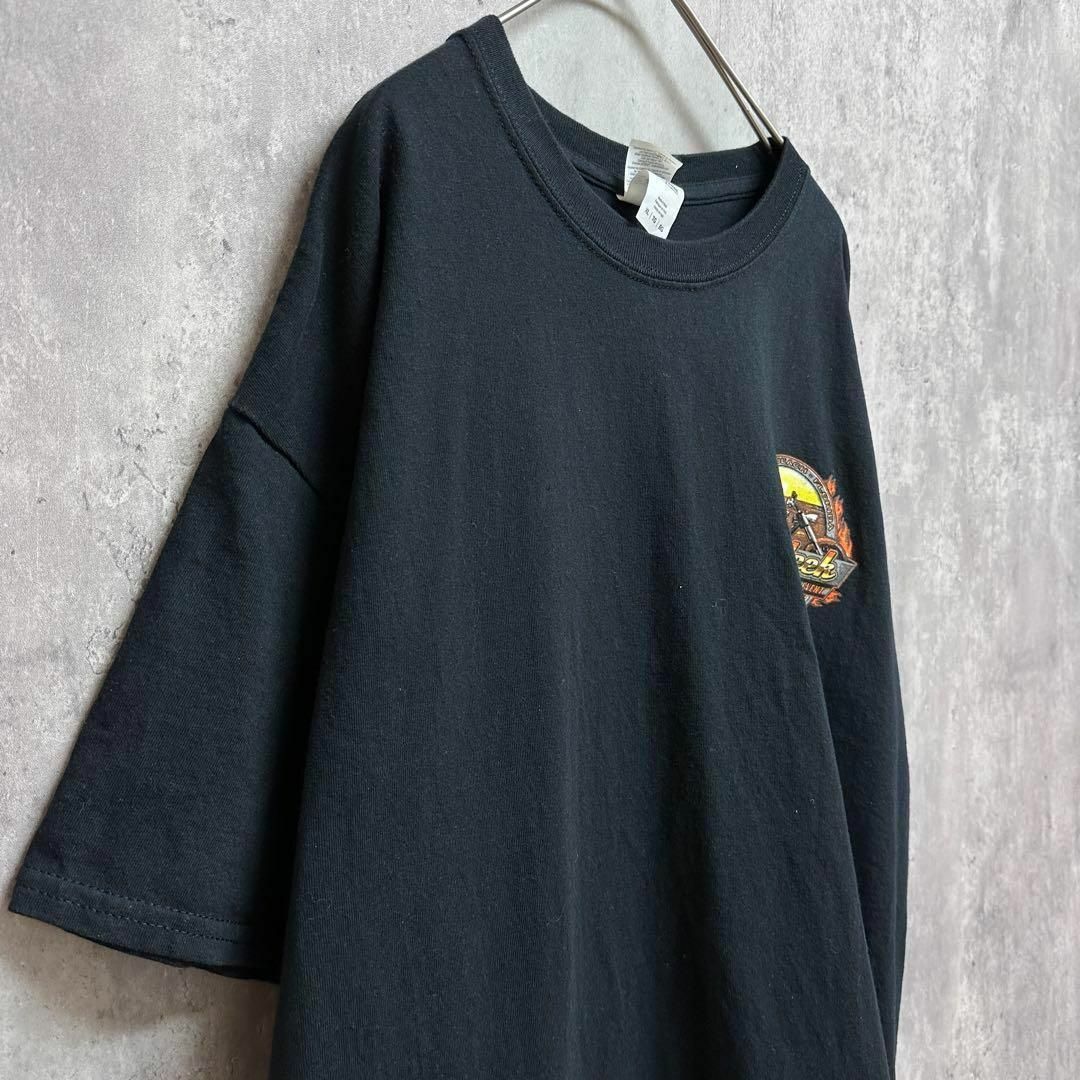 USA GIKDANギルダン半袖プリントTシャツメンズ古着XLアメリカブラック メンズのトップス(Tシャツ/カットソー(半袖/袖なし))の商品写真