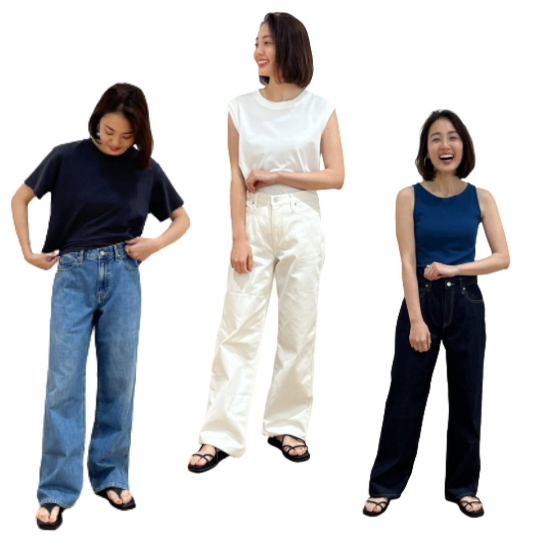 UNIQLO(ユニクロ)の【UNIQLO】ローライズバギージーンズ 22 レディースのパンツ(デニム/ジーンズ)の商品写真