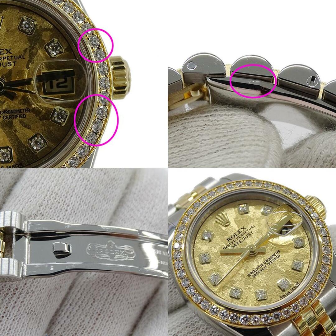 ROLEX(ロレックス)のロレックス ROLEX デイトジャスト 179383G G番 時計 レディース ブランド ダイヤモンド ゴールドクリスタル 自動巻き AT ステンレス SS ゴールド YG コンビ 磨き済み 【中古】 レディースのファッション小物(腕時計)の商品写真