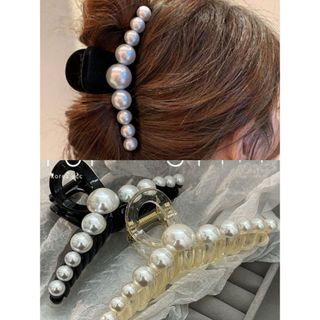 激安　パール　バンスクリップ　バレッタ  髪飾り　髪留め　ヘアアクセサリー(バレッタ/ヘアクリップ)