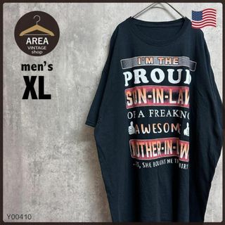 USA プリントTシャツ半袖古着メンズXL相当ビッグサイズアメリカブラック黒(Tシャツ/カットソー(半袖/袖なし))