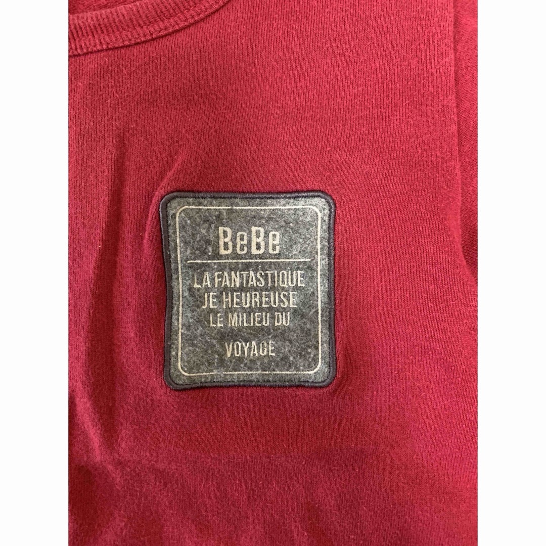 BeBe(ベベ)のBeBe 後チェック切替え長袖Tシャツ 110 キッズ/ベビー/マタニティのキッズ服男の子用(90cm~)(Tシャツ/カットソー)の商品写真