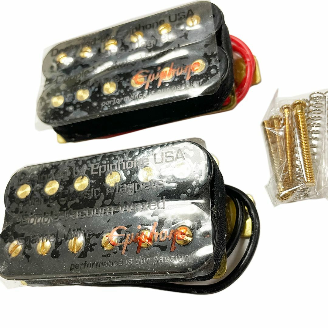Epiphone(エピフォン)のEpiphone純正 アルニコ ハムバッカー　ゴールド・ポールピース　セット 楽器のギター(エレキギター)の商品写真
