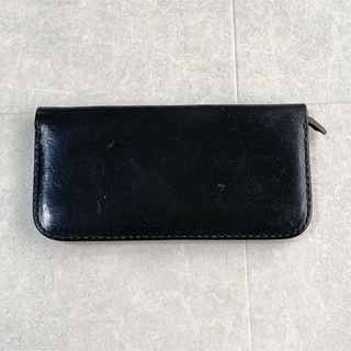 レザーウォレット 二つ折り財布 ブラック サドルレザー(長財布)