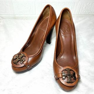 Tory Burch - トリーバーチ　パンプス　ヒール　ブラウン　レザー　6 1/2M