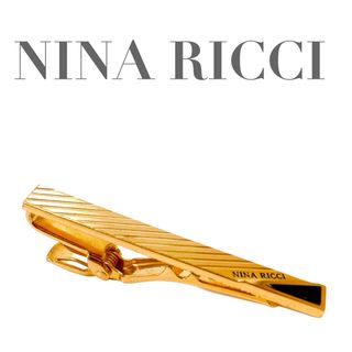 ニナリッチ(NINA RICCI)の美品 ニナリッチ ネクタイピン ゴールド ブラック ロゴ(ネクタイピン)