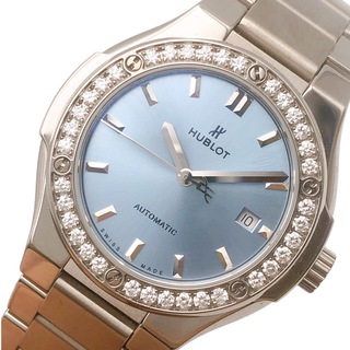ウブロ(HUBLOT)の　ウブロ HUBLOT クラシックフュージョン　チタニウム　ライトブルー 568.NX.891L.NX.1204 チタン レディース 腕時計(腕時計)