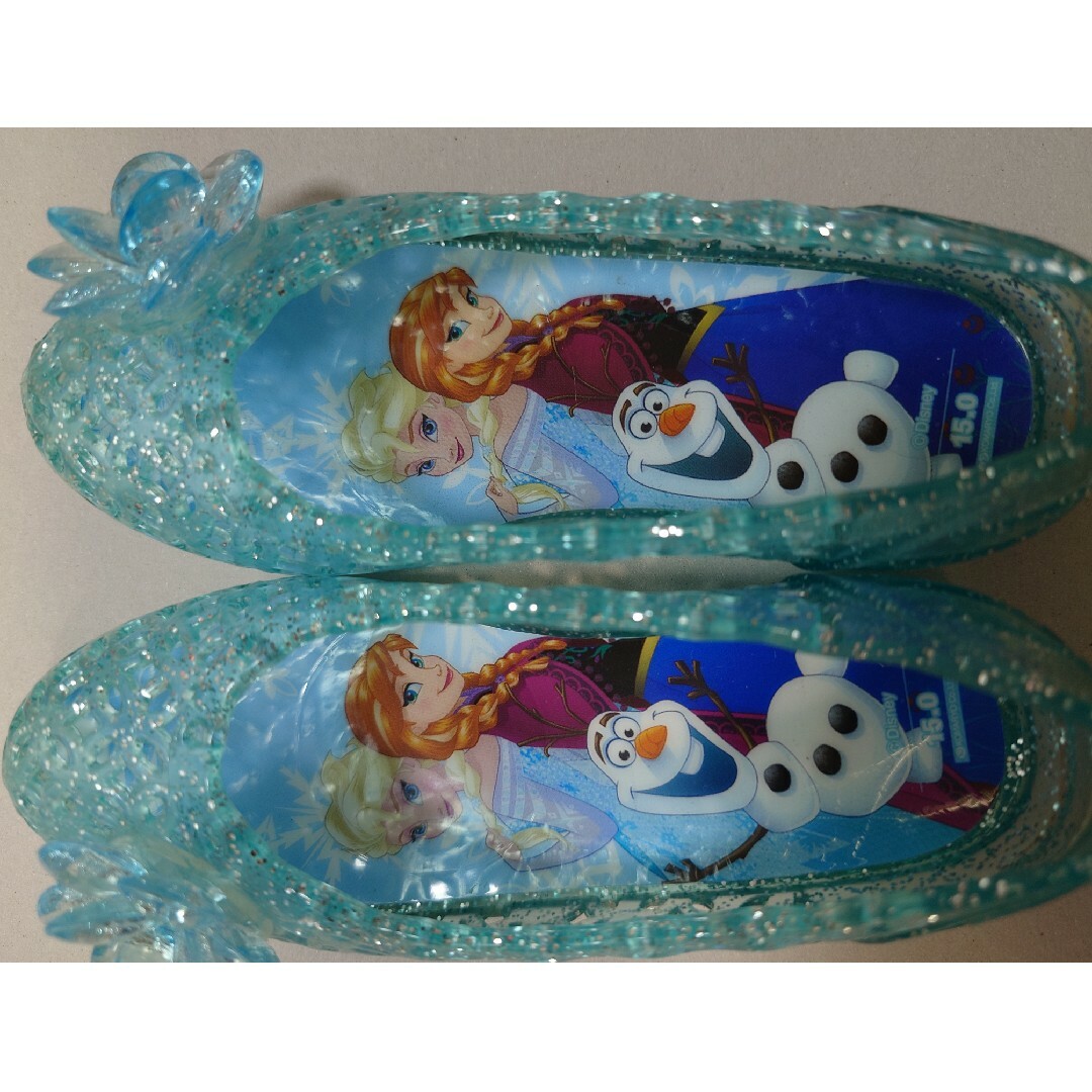 Disney(ディズニー)のアナ雪　ガラスの靴風サンダル　15cm キッズ/ベビー/マタニティのキッズ靴/シューズ(15cm~)(サンダル)の商品写真