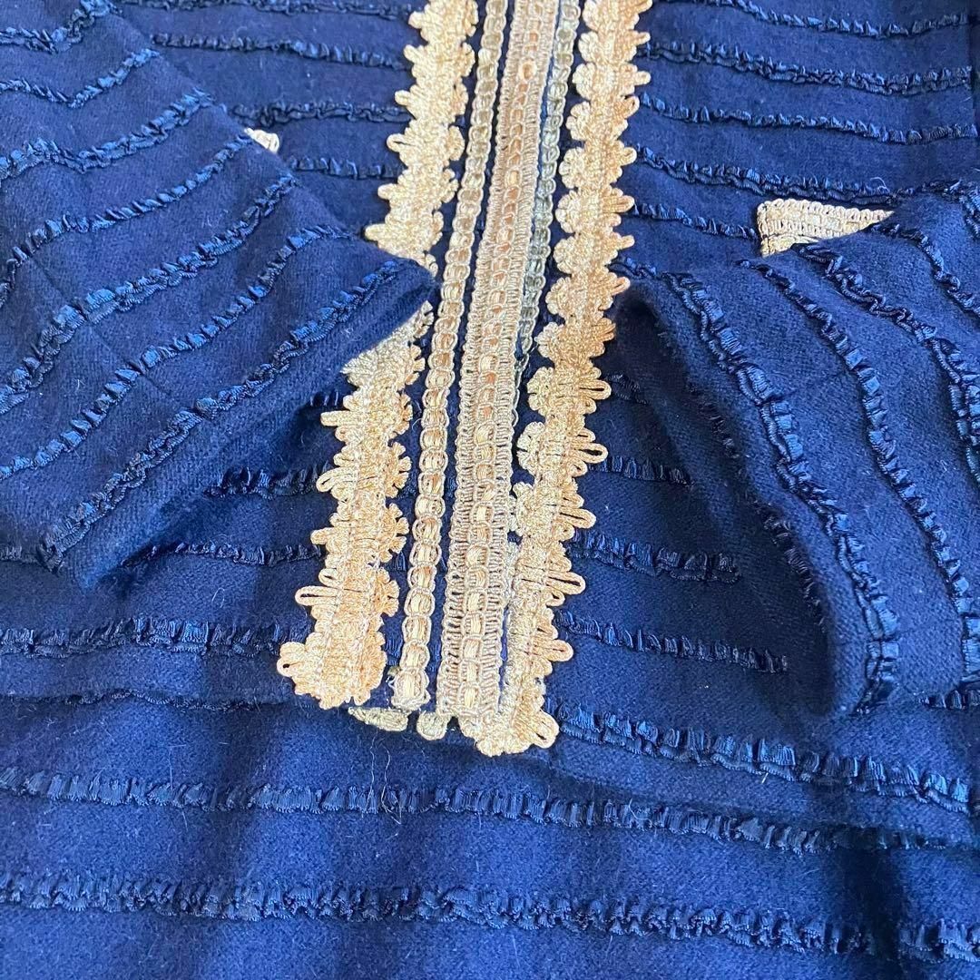HANAE MORI(ハナエモリ)のハナエモリ セットアップスーツ ネイビー×ゴールド刺繍フォーマルスーツ　M レディースのフォーマル/ドレス(スーツ)の商品写真