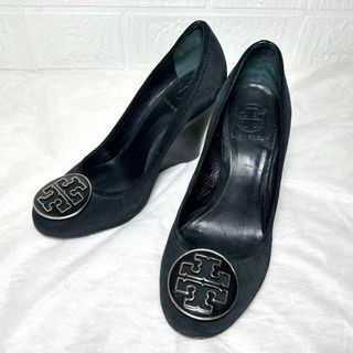 Tory Burch - トリーバーチ　パンプス　ウェッジソール　黒　スエード　6M