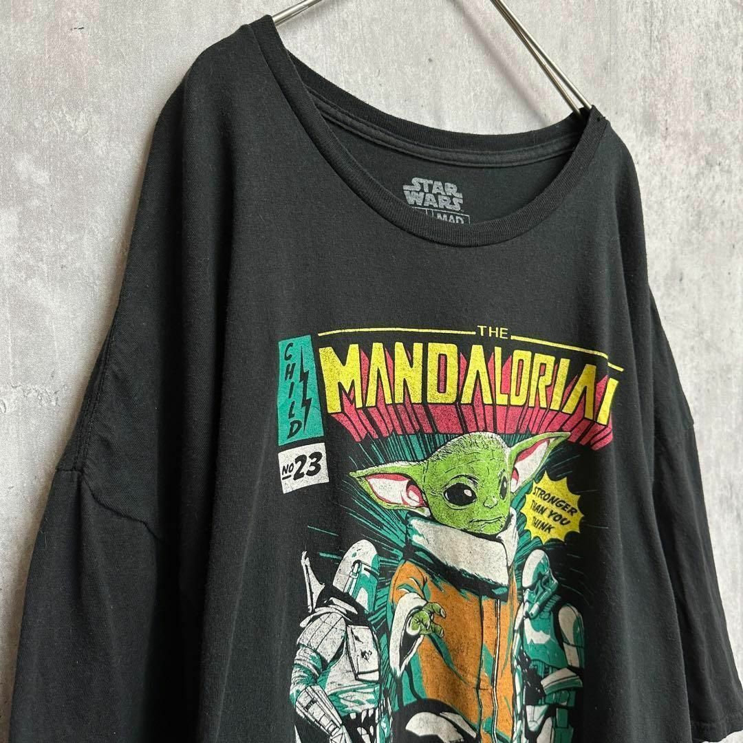 USA古着ムービーTシャツスターウォーズマンダロリアンヨーダ3XLブラック黒 メンズのトップス(Tシャツ/カットソー(半袖/袖なし))の商品写真