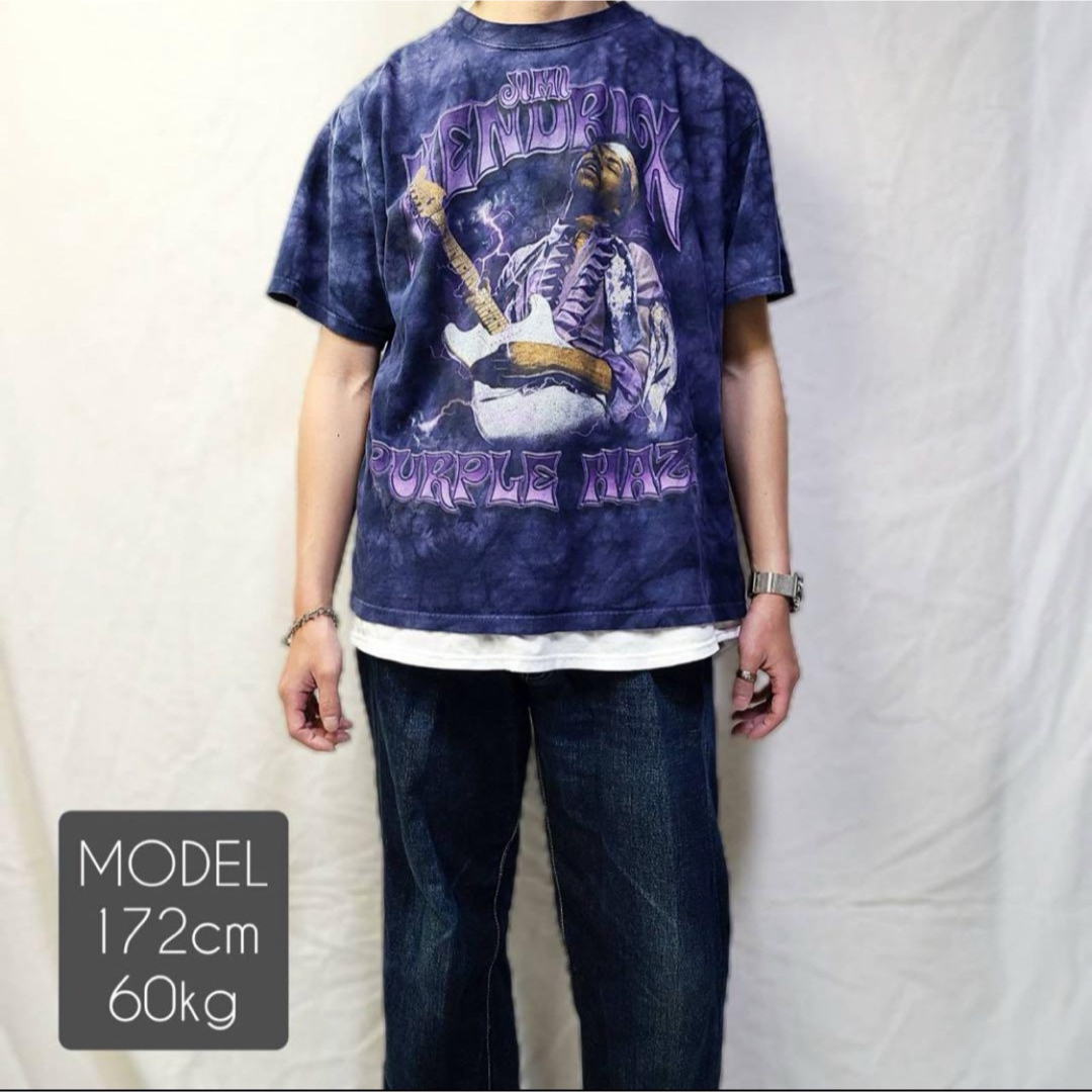 00s Jimi Hendrix ジミヘン バンドTシャツ リキッドブルー メンズのトップス(Tシャツ/カットソー(半袖/袖なし))の商品写真