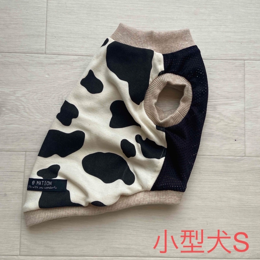 犬服【小型犬S】牛さん🐮お腹メッシュ✩︎ラスト ハンドメイドのペット(ペット服/アクセサリー)の商品写真