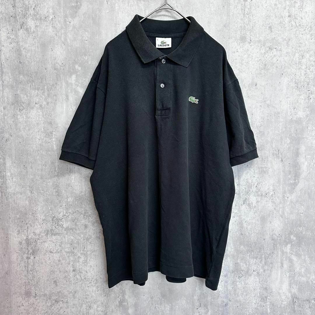 LACOSTE(ラコステ)のLACOSTEラコステ半袖ポロシャツブラックレディースLサイズ5ワンポイントロゴ レディースのトップス(カーディガン)の商品写真