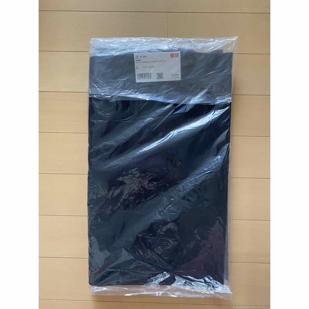 UNIQLO(ユニクロ)の新品　ユニクロ　ストレッチダブルフェイスナロースカート　丈標準　ブラック　L レディースのスカート(ロングスカート)の商品写真
