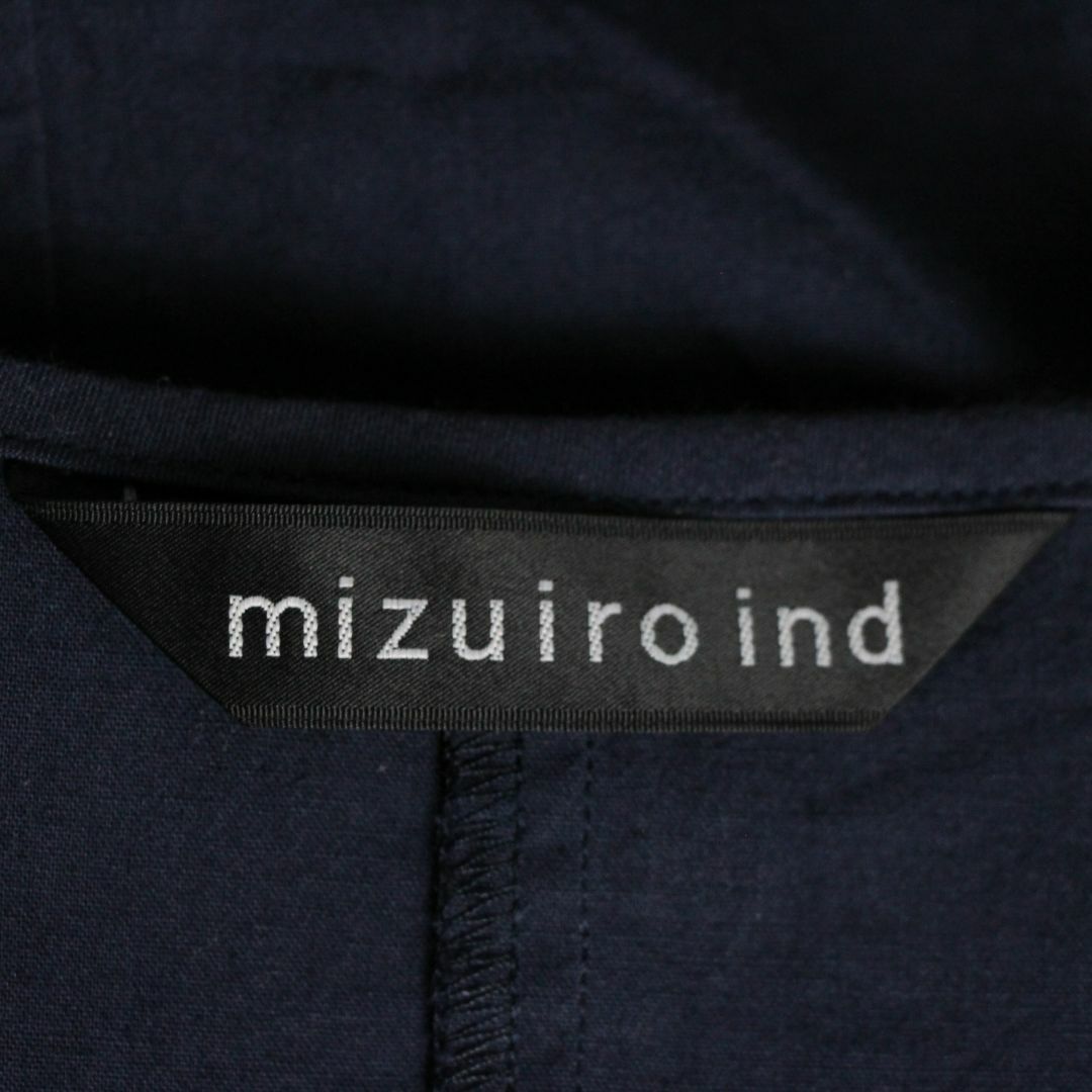 mizuiro ind(ミズイロインド)のミズイロインド　ワンピース　ダークネイビー　紺　長袖　コットン　クルーネック レディースのワンピース(ひざ丈ワンピース)の商品写真