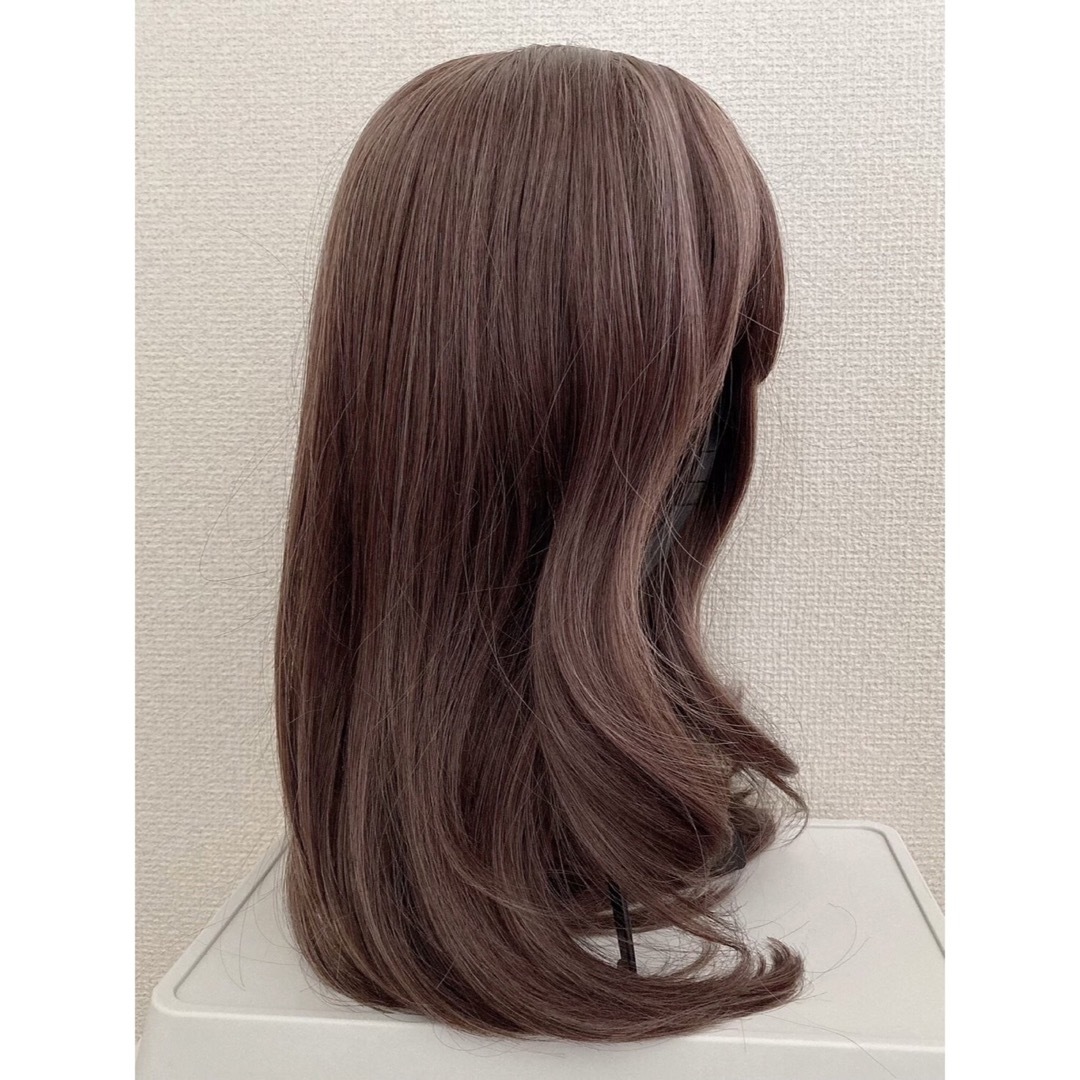 フルウィッグ　ミディアム　ウィッグ　ピンクブラウン　耐熱　wig レディースのウィッグ/エクステ(ショートカール)の商品写真