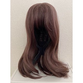 フルウィッグ　ミディアム　ウィッグ　ピンクブラウン　耐熱　wig(ショートカール)