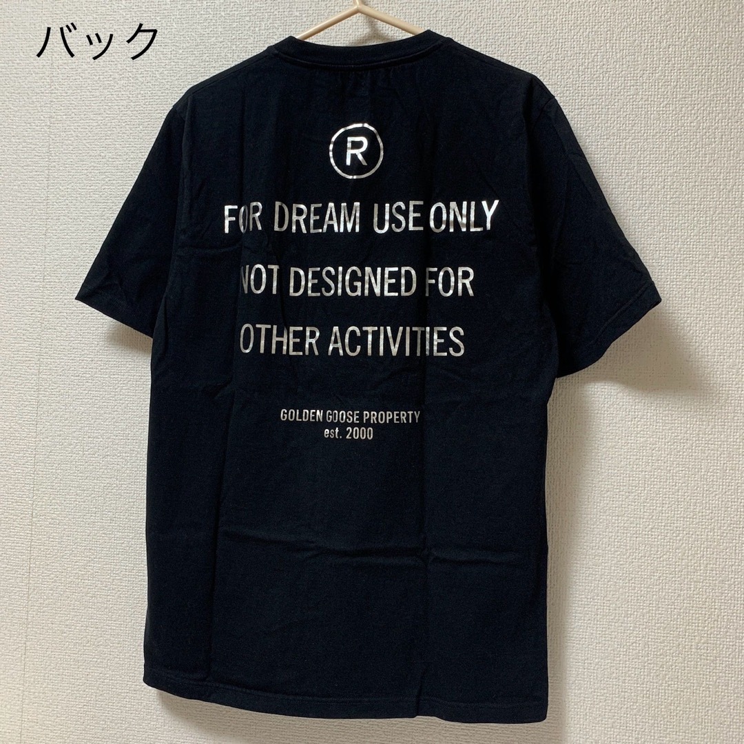 GOLDEN GOOSE(ゴールデングース)のレア！　ゴールデングース　Tシャツ　ブラック×シルバー　XSサイズ レディースのトップス(Tシャツ(半袖/袖なし))の商品写真