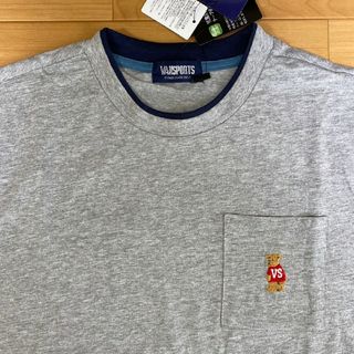 L　ヴァンスポーツ　新品　半袖Tシャツ　メンズ　グレー　クマ(Tシャツ/カットソー(半袖/袖なし))