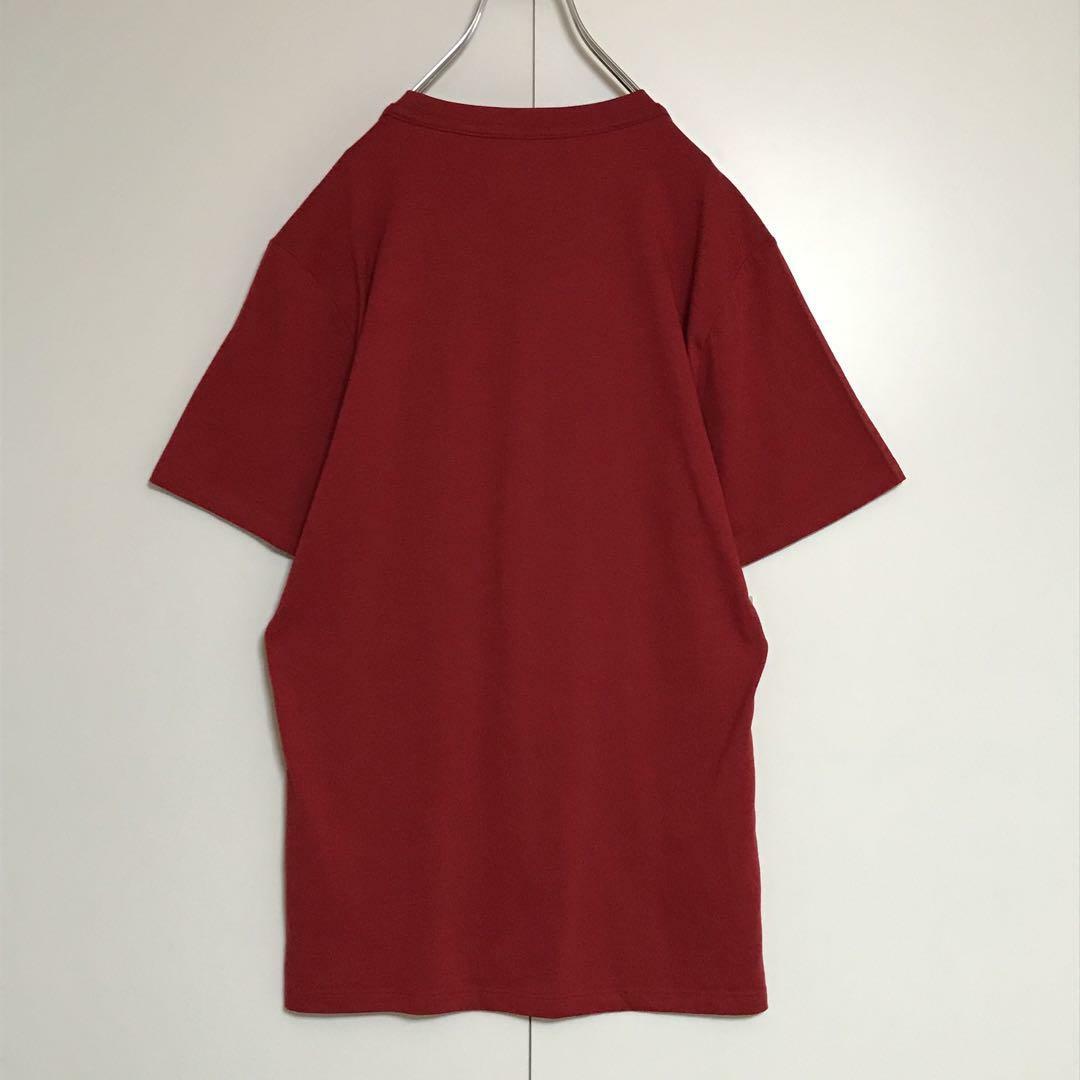 【美品】ニューエラ　袖プリントロゴ入りTシャツ　レッド　シンプル　H871 メンズのトップス(Tシャツ/カットソー(半袖/袖なし))の商品写真