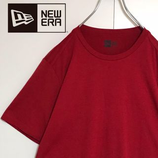 【美品】ニューエラ　袖プリントロゴ入りTシャツ　レッド　シンプル　H871(Tシャツ/カットソー(半袖/袖なし))