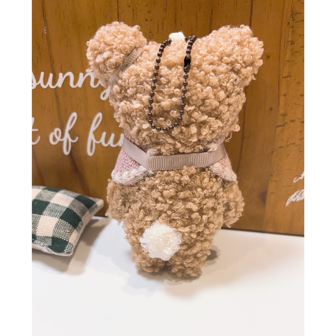 mina perhonen(ミナペルホネン)のモコモコクマちゃんぬいぐるみチャーム＋ミニクッションセット ハンドメイド 652 ハンドメイドのぬいぐるみ/人形(ぬいぐるみ)の商品写真