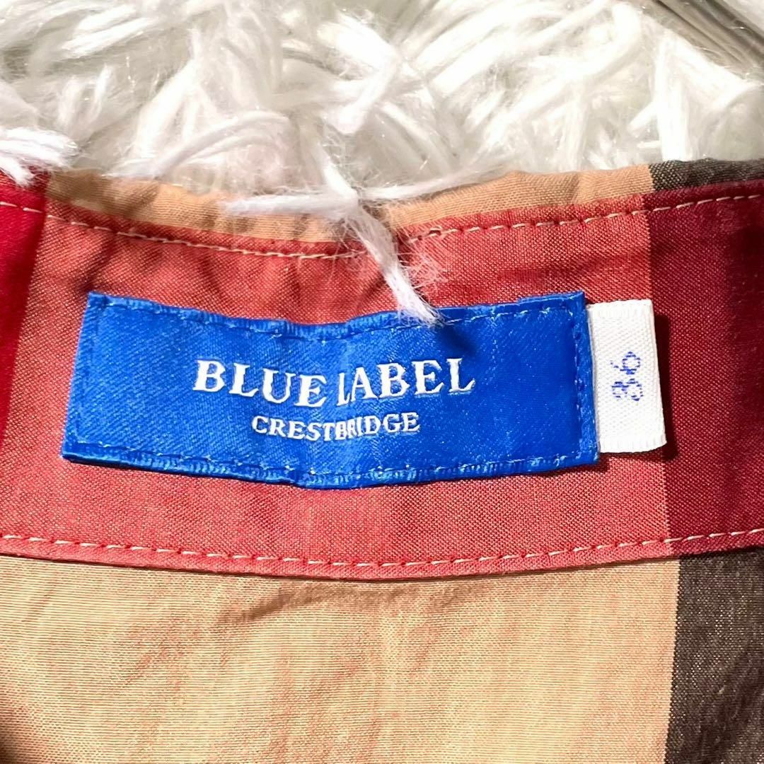 BLUE LABEL CRESTBRIDGE(ブルーレーベルクレストブリッジ)の極美品♡ ブルーレーベルクレストブリッジ ブラウス チェック 丸襟 ロゴボタン レディースのトップス(シャツ/ブラウス(半袖/袖なし))の商品写真