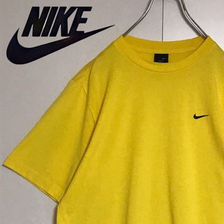 ナイキ(NIKE)の【美品】ナイキ　刺繍ロゴ入りTシャツ　DRI-FIT イエロー　H823(Tシャツ/カットソー(半袖/袖なし))