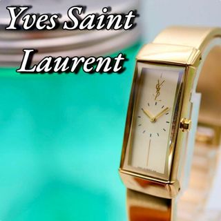 イヴサンローラン(Yves Saint Laurent)の美品！Yves Saint Laurent スクエア ゴールド 腕時計 593(腕時計)