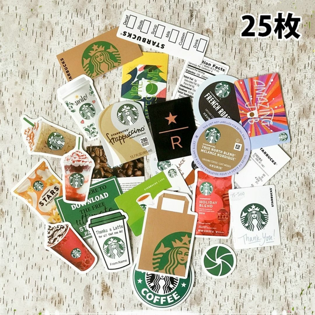 25枚・ スタバ 美味しいコーヒー ステッカーシール インテリア/住まい/日用品の文房具(シール)の商品写真