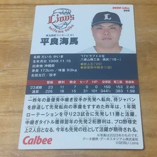 プロ野球チップス 平良海馬 埼玉西武ライオンズ(スポーツ選手)