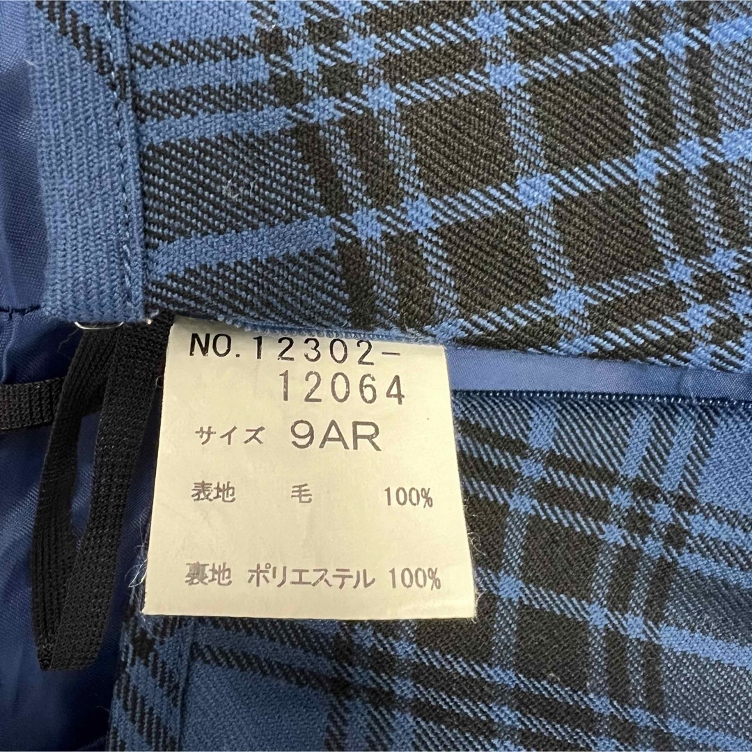 Yorkland ブルー　チェックスカート　サイズ9AR レディースのスカート(ひざ丈スカート)の商品写真