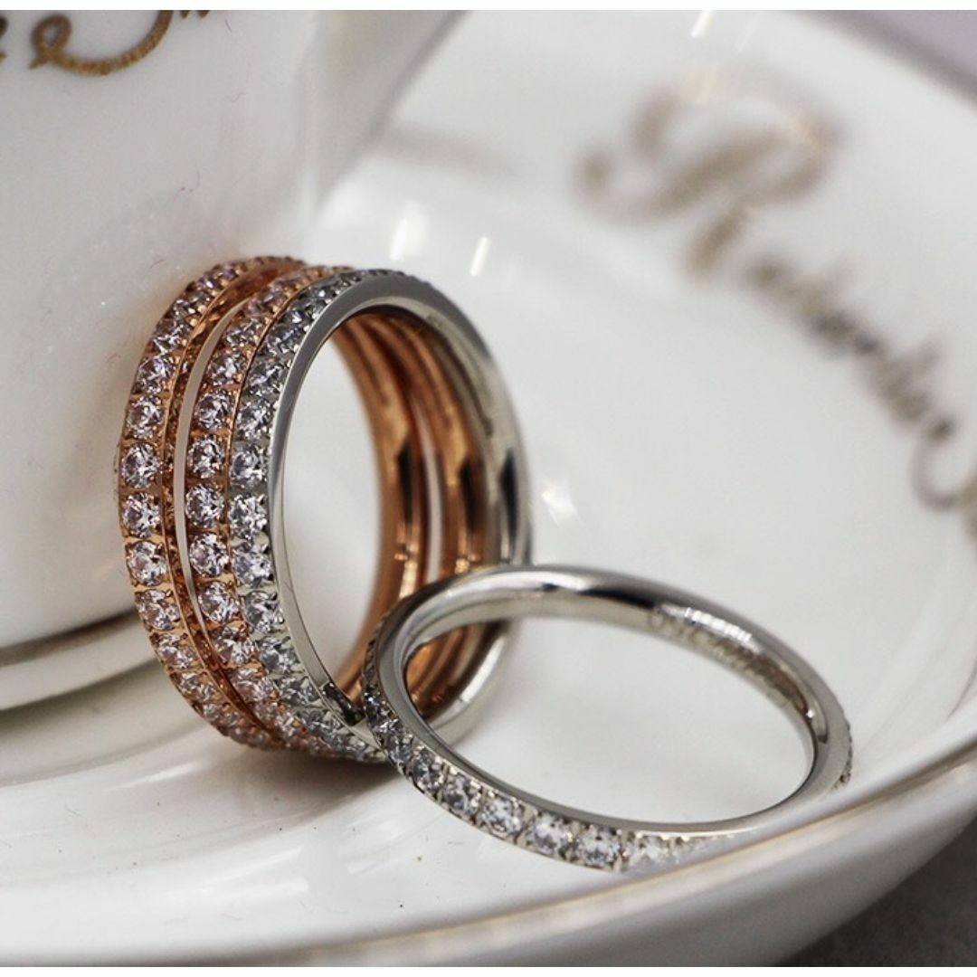 377 安心素材 キラキラ スワロ付きリング レディースのアクセサリー(リング(指輪))の商品写真