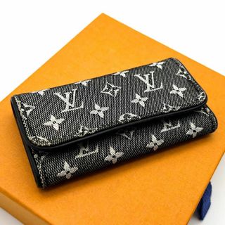 ルイヴィトン(LOUIS VUITTON)の【極美品】ルイヴィトン　ミュルティクレ4 モノグラムミニ　キーケース　黒(キーホルダー)