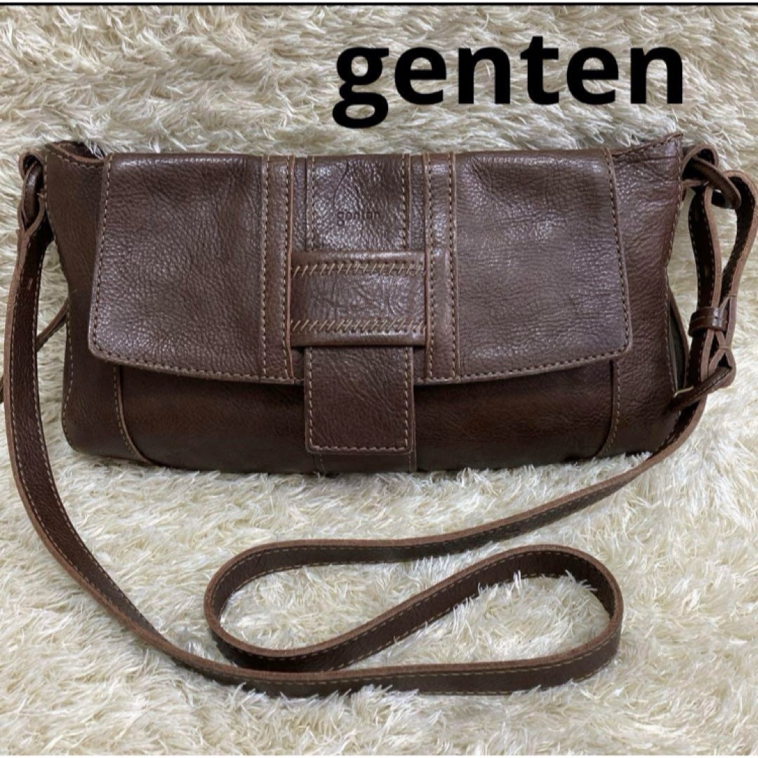 genten(ゲンテン)のgenten ゲンテン　ショルダーバッグ　ブラウン レディースのバッグ(ショルダーバッグ)の商品写真