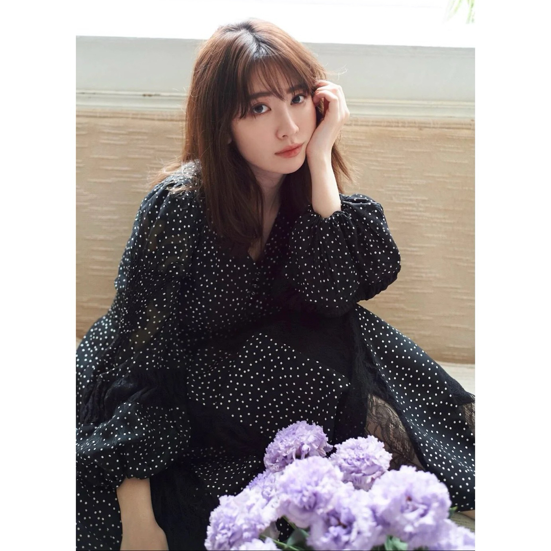 Her lip to(ハーリップトゥ)のLace-Trimmed Pin Dot Dress  herlipto レディースのワンピース(ロングワンピース/マキシワンピース)の商品写真